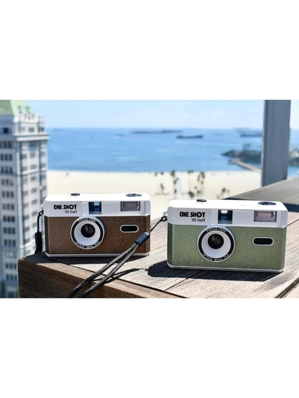 Retro 35mm Point & Shoot Film Camera - Reusable Half Frame, Built-in Flash, 36